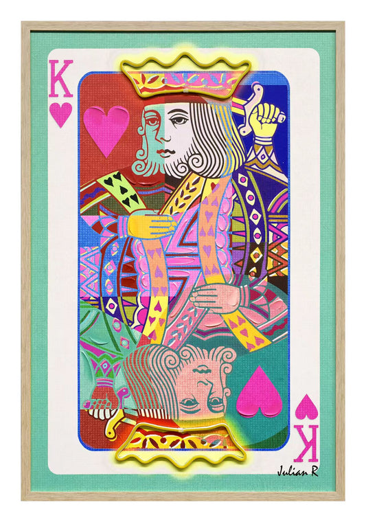 King of Hearts - LED Glow Playing Card Art | Limited Edition #6227