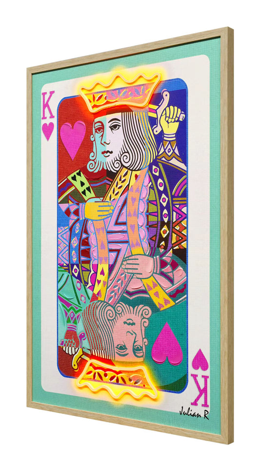 King of Hearts - LED Glow Playing Card Art | Limited Edition #6227