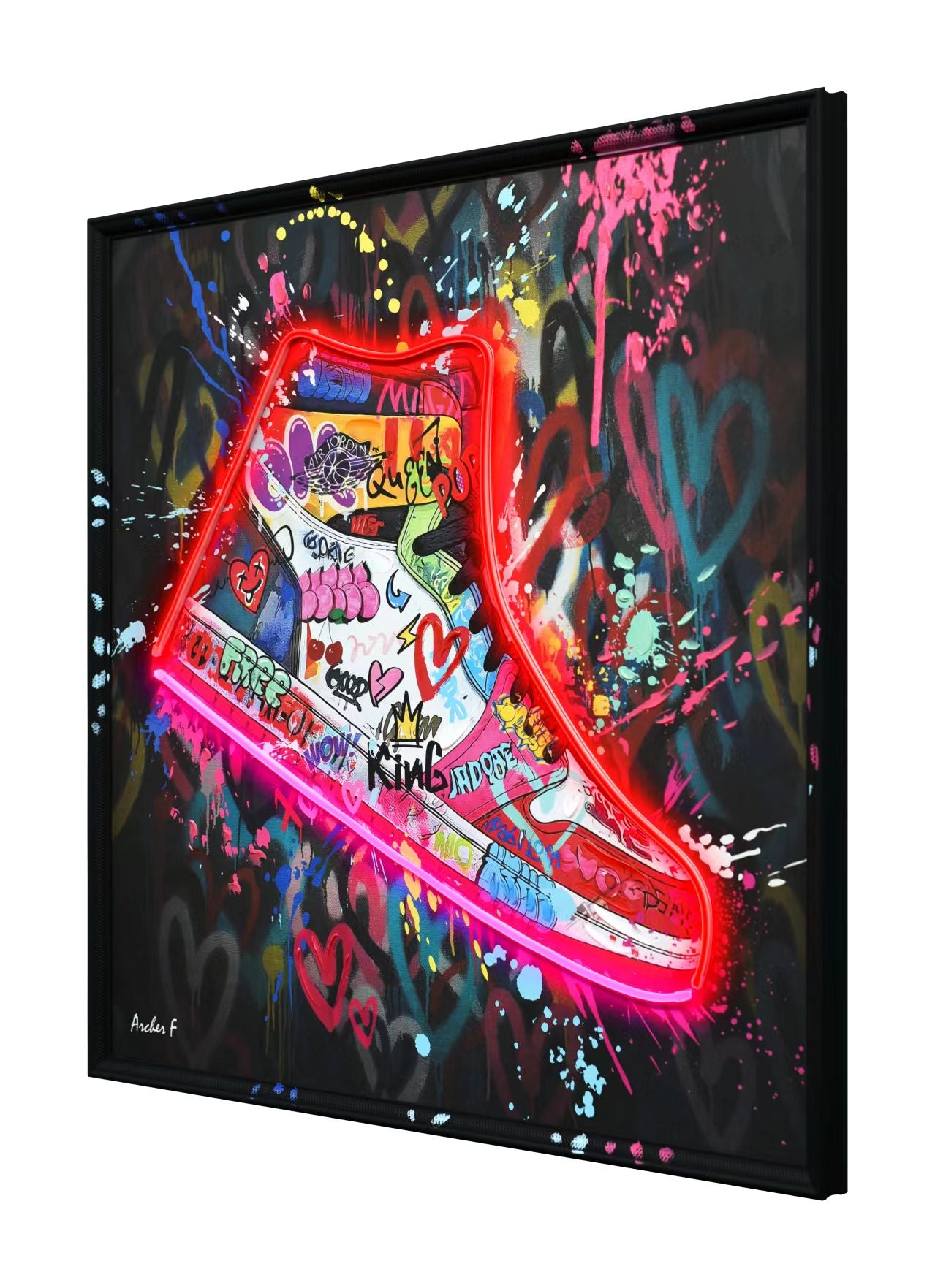 Neon Sneaker Art - LED Glow Street Art | Limited Edition #6231